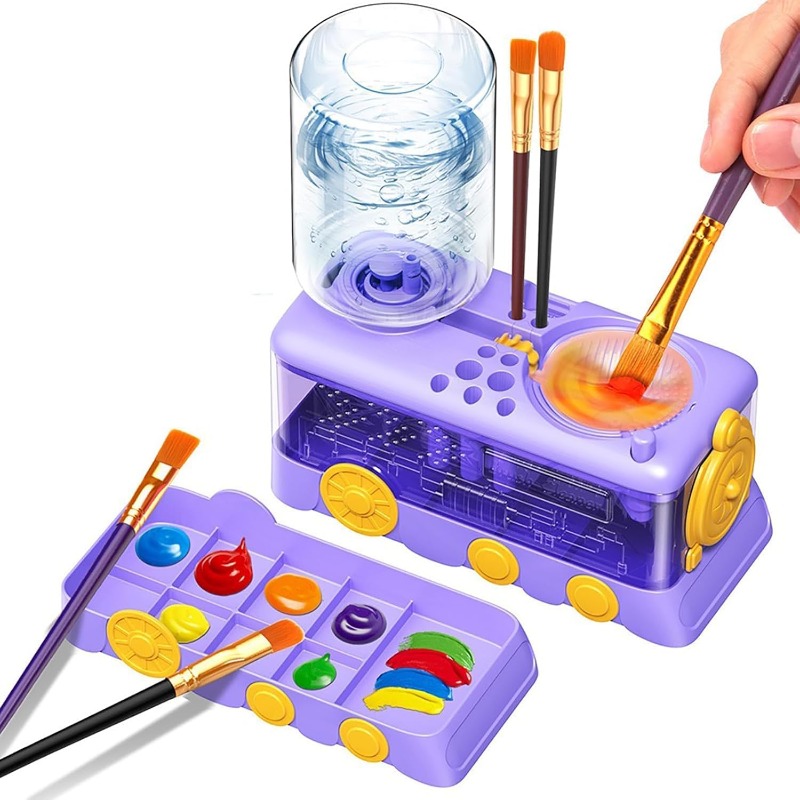 Watercolor Brush Pen - Automatic Water Changing Brush Rinser Cup