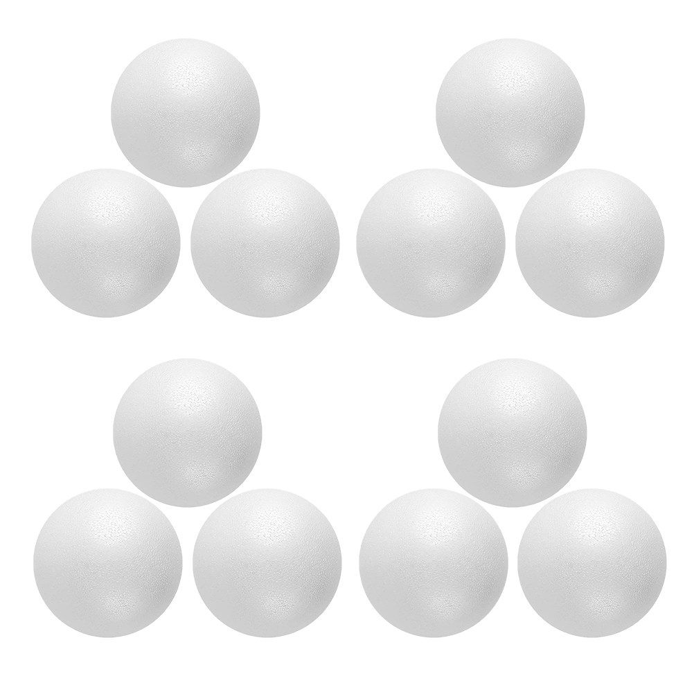 Art Craft School - 12Pcs Foam Balls White Polystyrene Smooth