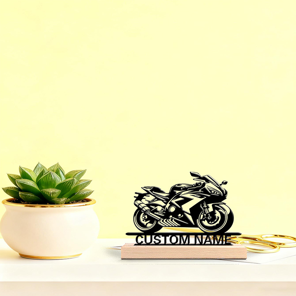 Art Crafting - 1pc Abstract cool motorcycle Customizable Letter