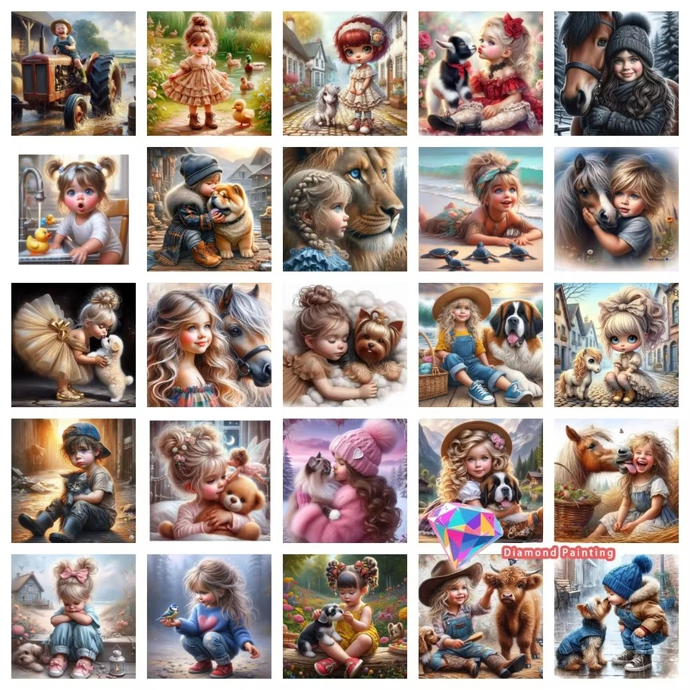 Art Craft Girl - 1PC frameless Boys Girls Pet Friend