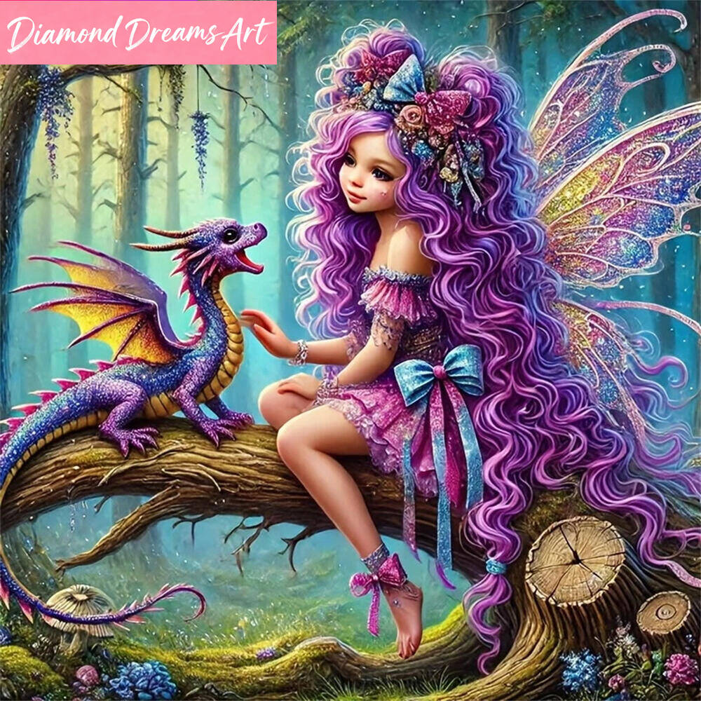 Art Craft Girl - Full Square Round Diamond Mosaic Girl