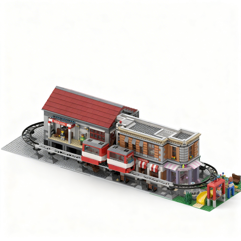 Art Craft Christmas Ideas - 3506pcs MOC Brickpark Station Tram City