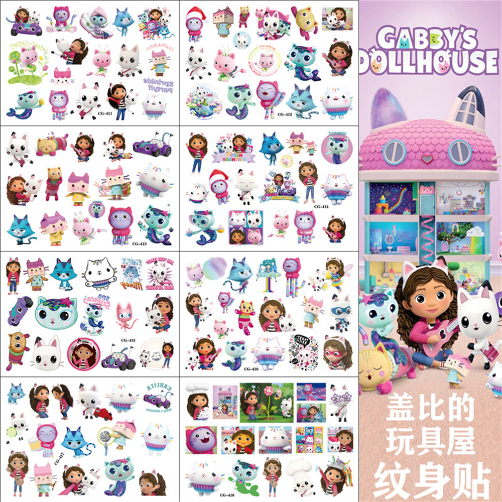 Art Craft Movement - Gabby Dollhouse Child Tattoo Sticker Anime