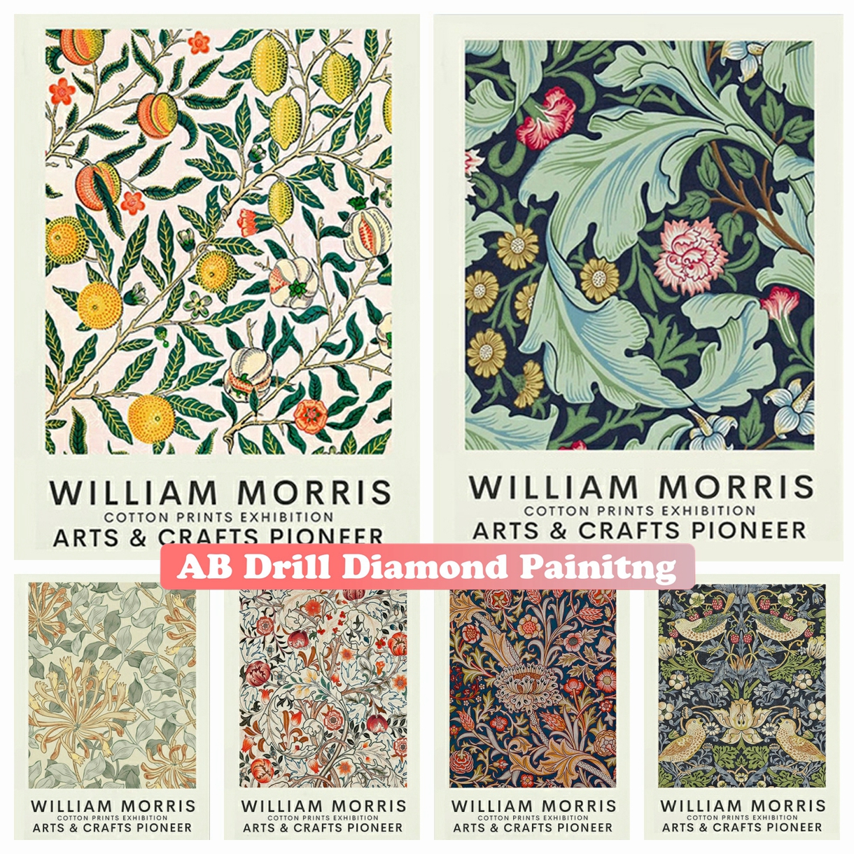 Art Craft William Morris - 5D AB Drills Diamond Painting Abstract