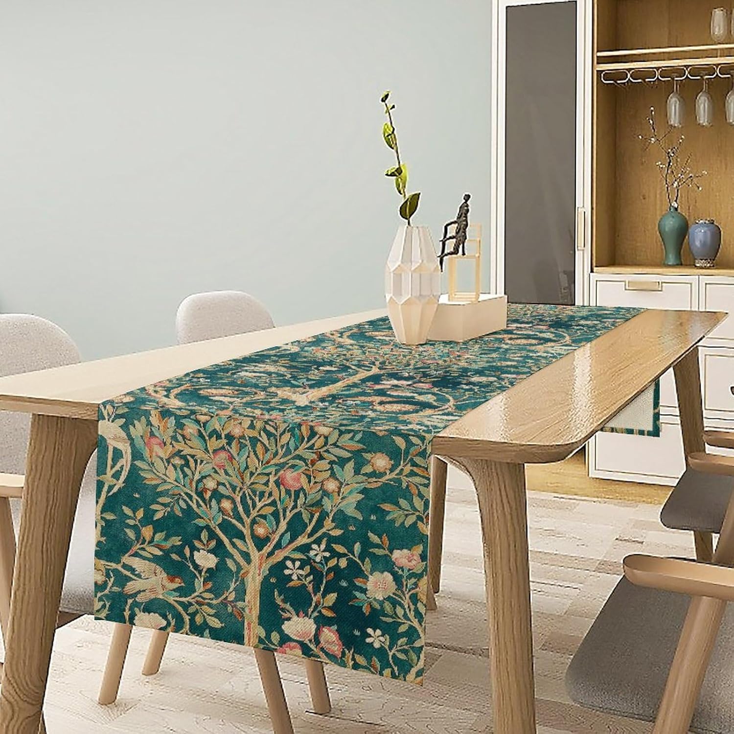 Art Craft William Morris - William Morris Green Botanical Table Runner
