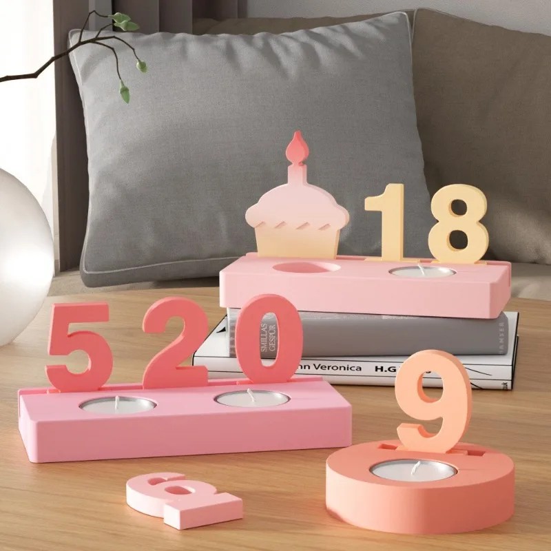 Art Craft Number - 2pc Birthday Cake Silicones Molds Sqaure