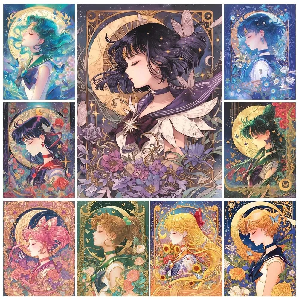 Art Craft Girl - Cartoon Anime Diamond Painting Beauty Moon