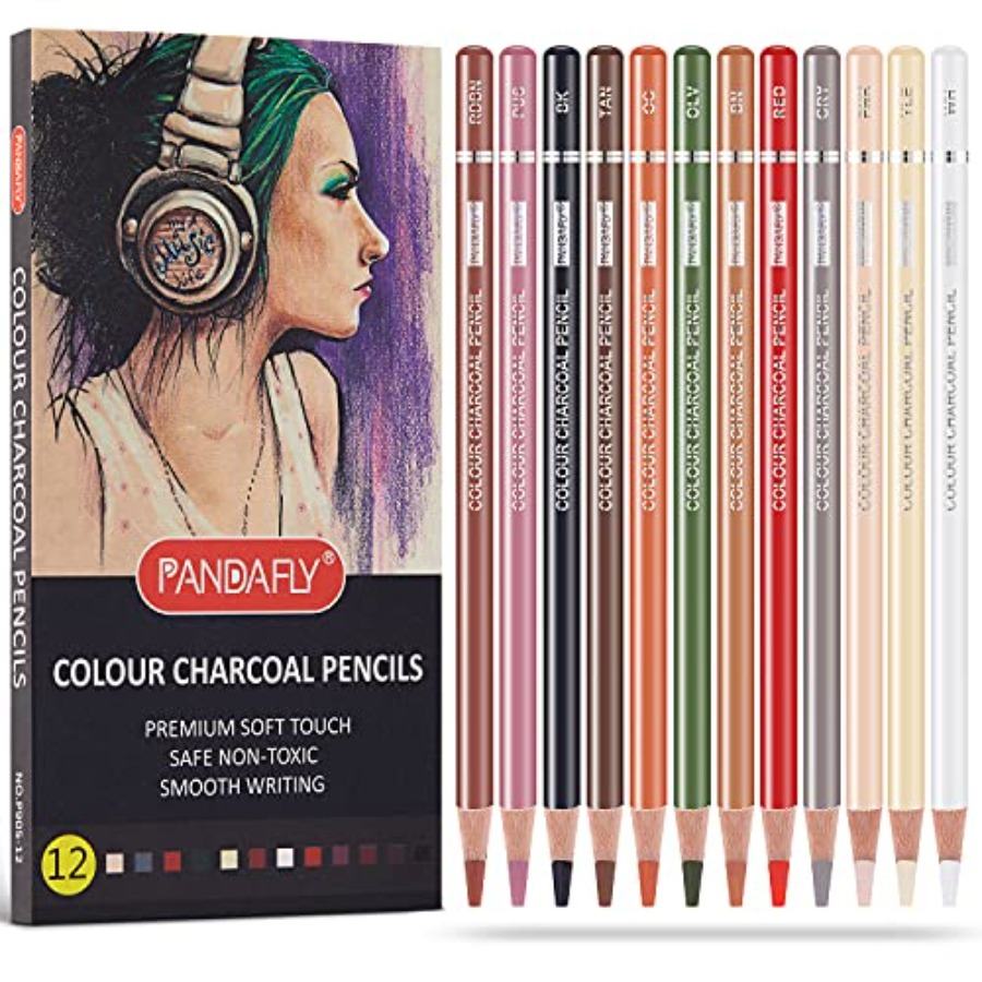 Chalk Pastel Set - Professional Colored Charcoal Pencils Drawing Set,