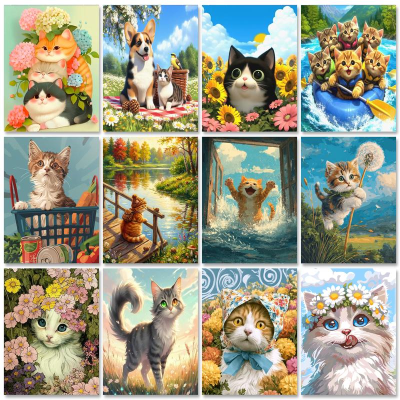 Art Craft Number - GATYZTORY Cat Painting By Numbers Arts