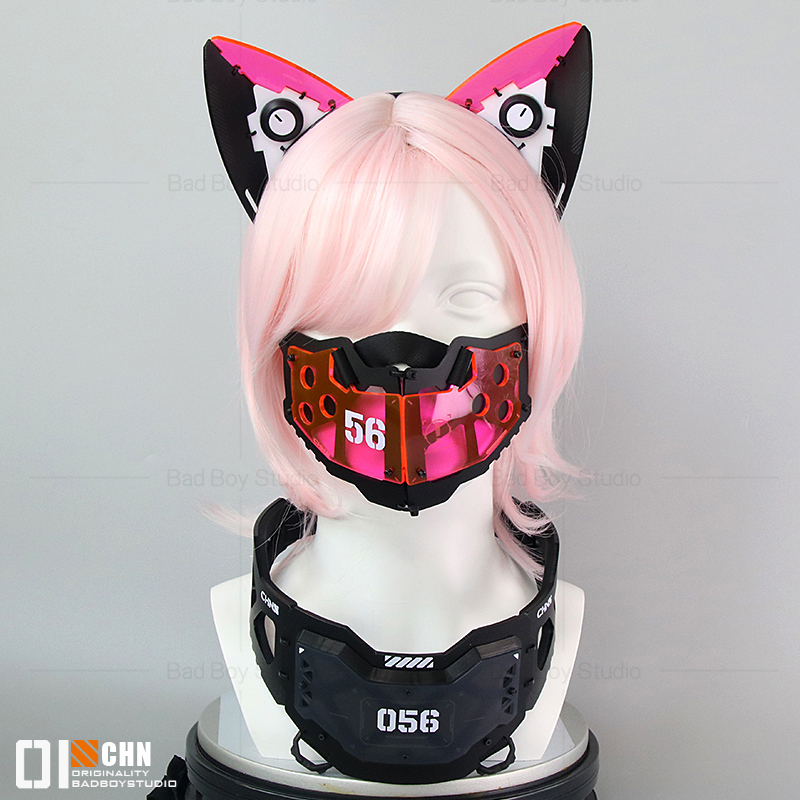 Art Craft Market - Cyberpunk Cosplay Mask Headband Functional Mechanical