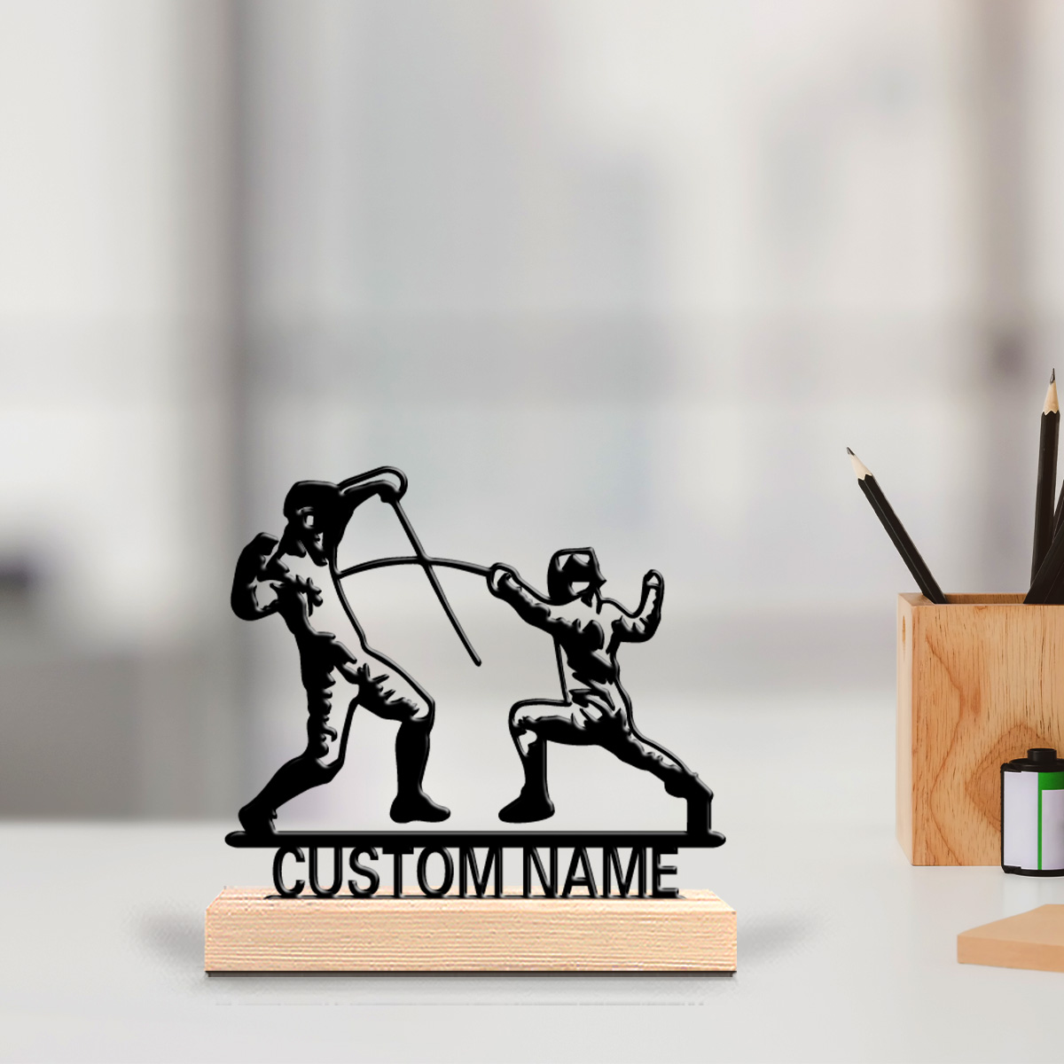 Art Crafting - 1pc Modern Fencing Personalized Text Metal