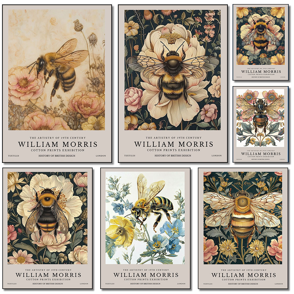 Art Craft William Morris - Retro William Morris Bees and Flowers