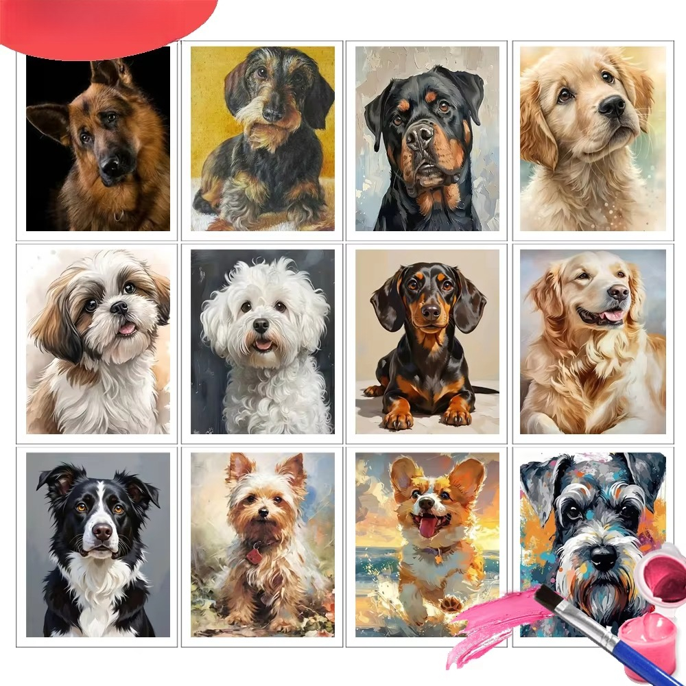 Art Craft Number - Painting By Number Kits Dog Animal