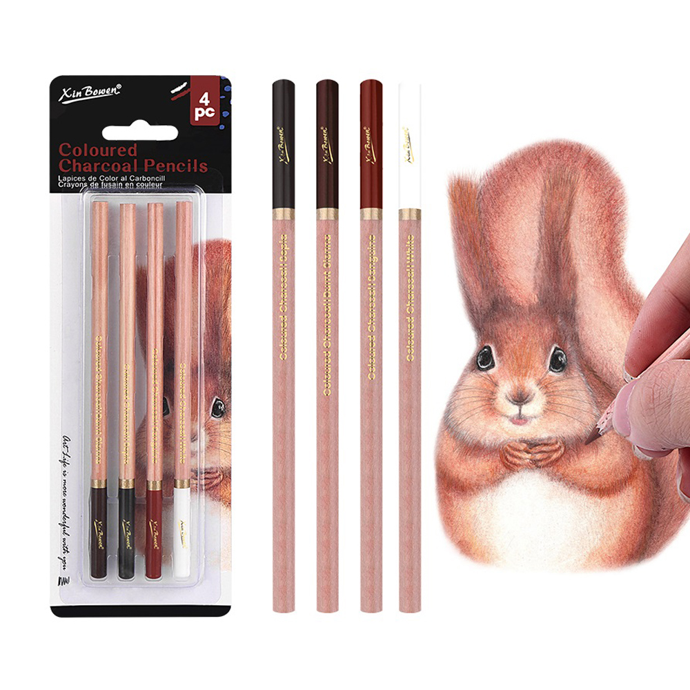 Colored Pencil Professional - 4Pcs Professional Sketch Charcoal Pencils Set