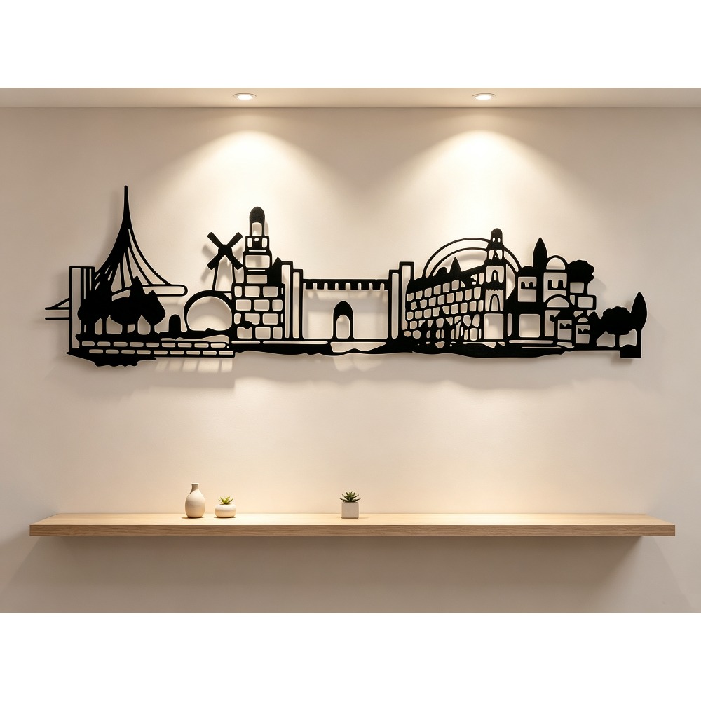 Art & Craft Village Pondicherry - CIFBUY Metal Wall Art Jerusalem Skyline