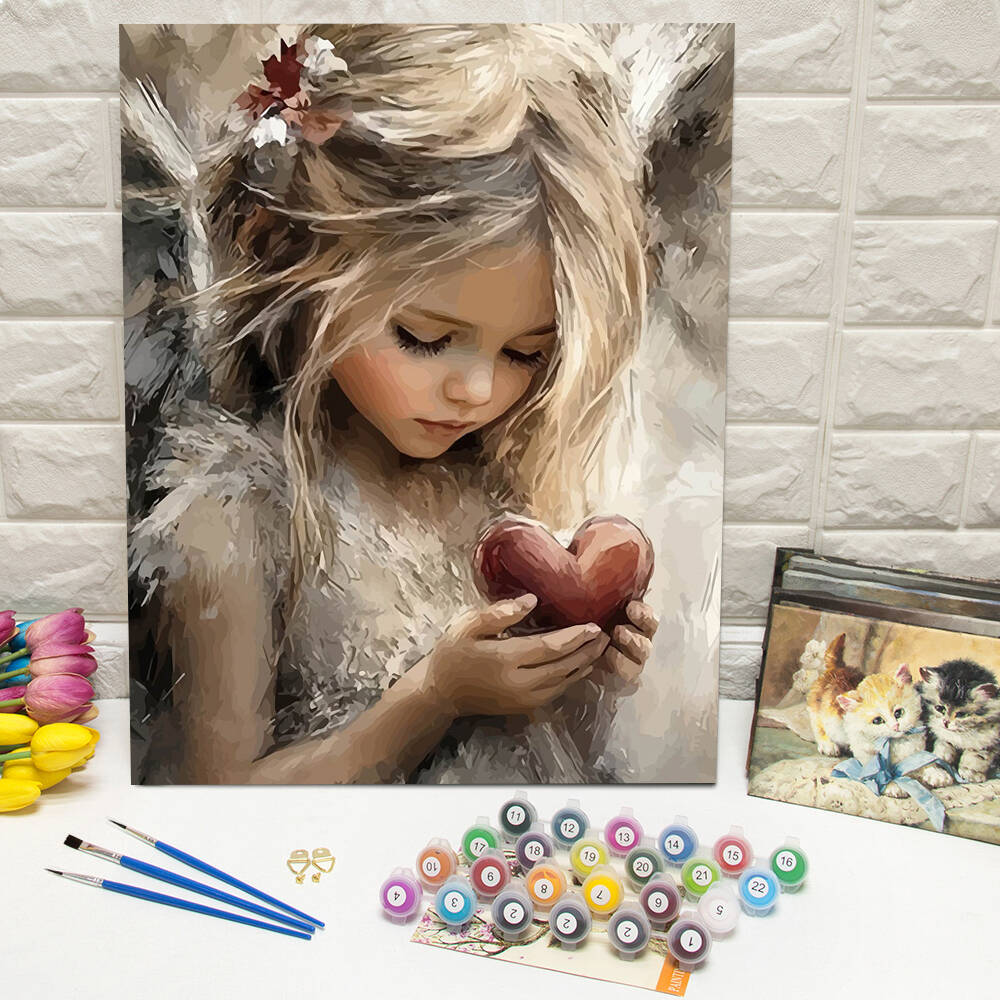 Art Craft Number - Drawing By Numbers Girl Portrait DIY