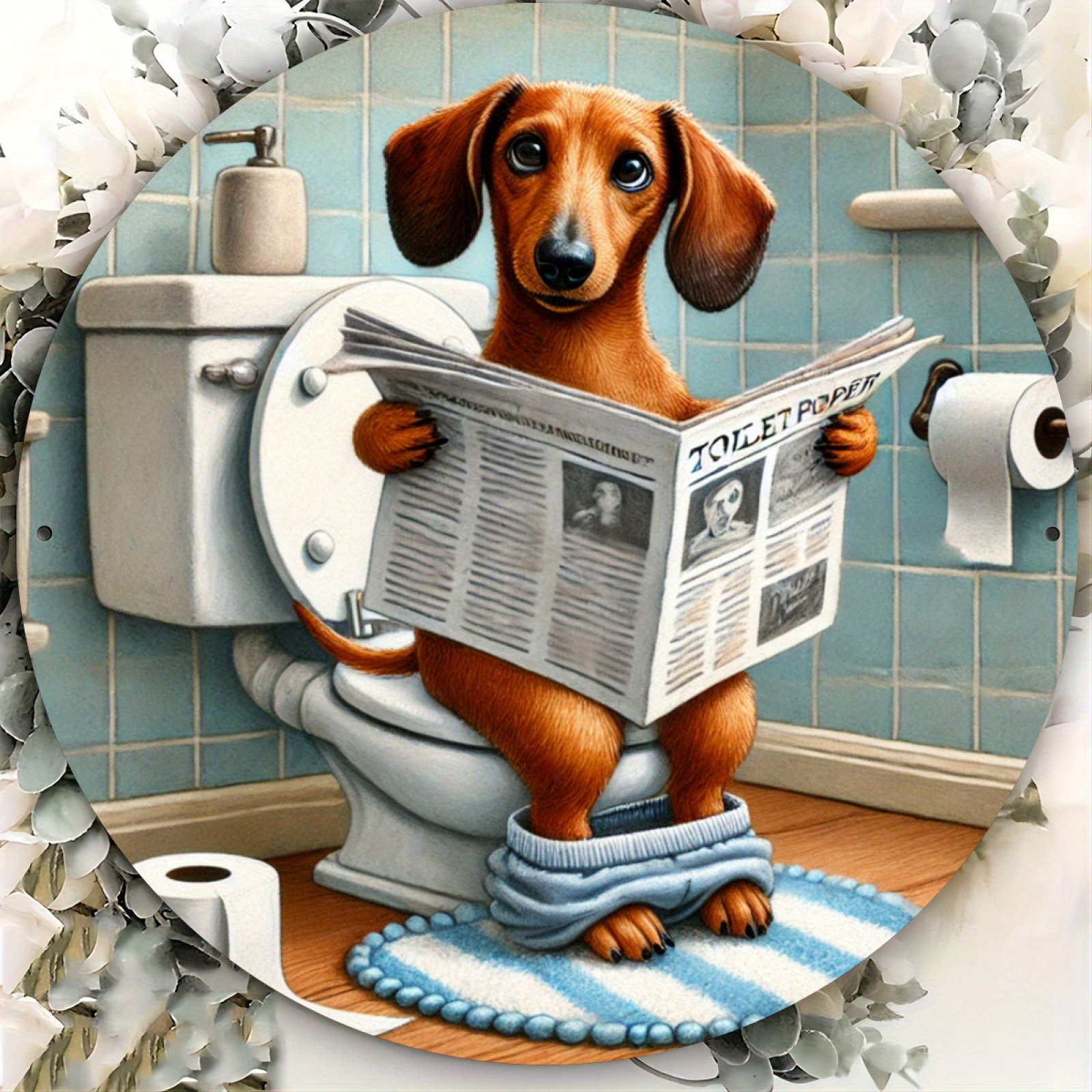 Art Craft Movement - 2D flat 1pc retro humorous Dachshund