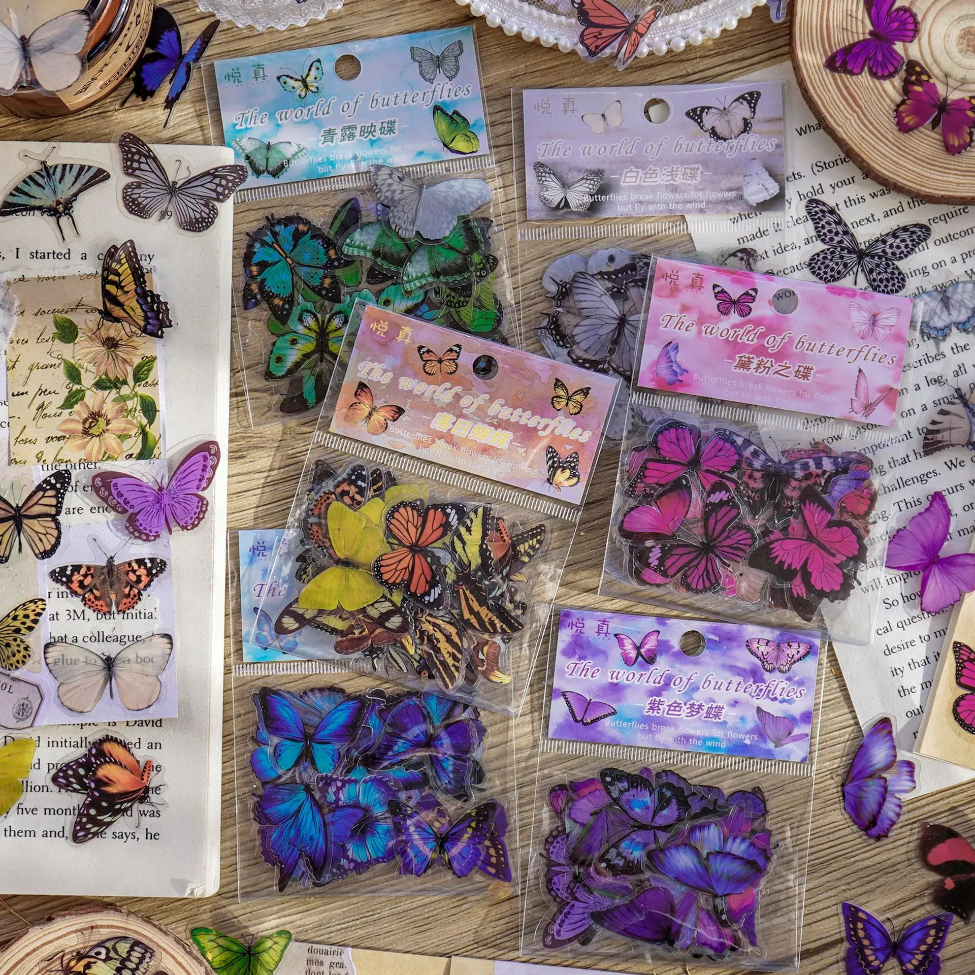 Art Craft 3 Year Old - Journamm 40pcs/pack Butterfly Series Stickers Art