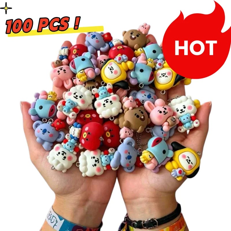 Art Craft Market - 7pcs BT21 Resin Cartoon Charm DIY