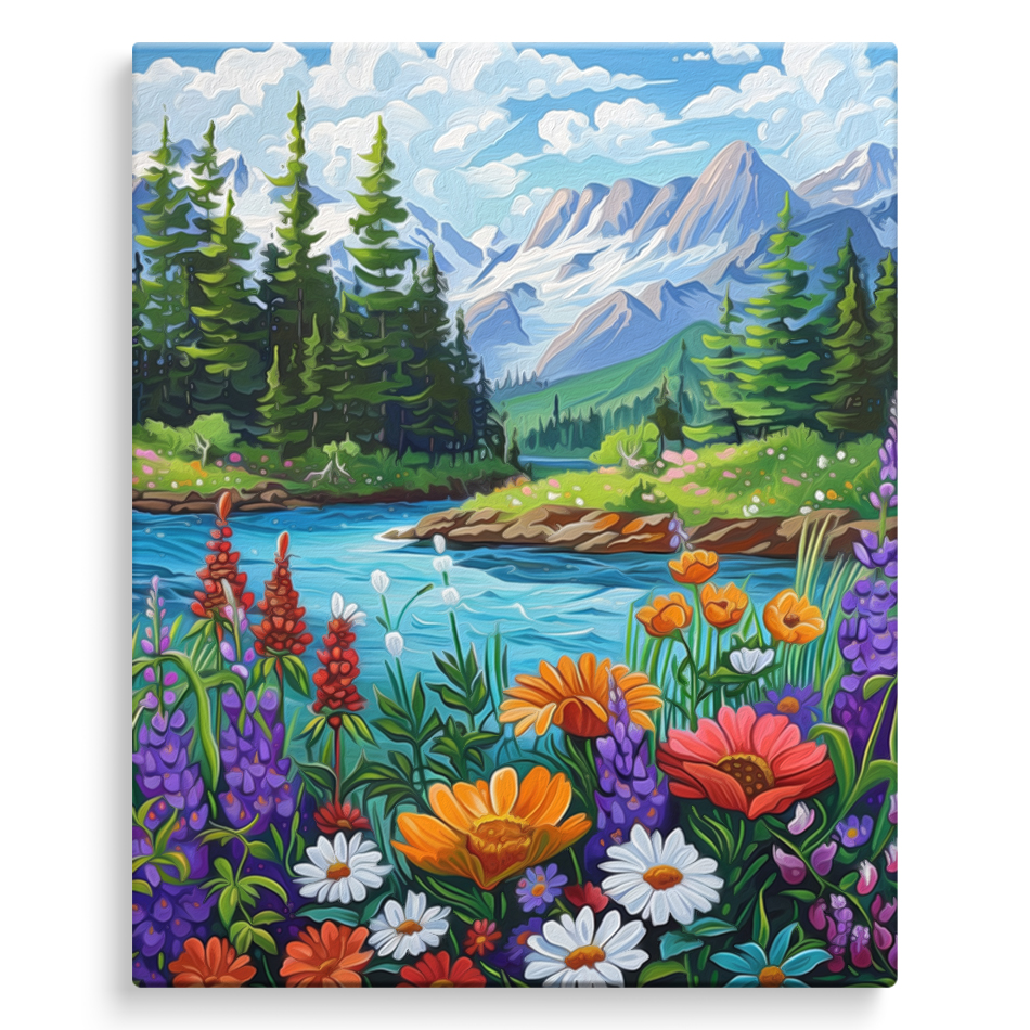 Art Craft Number - 2026-Paint By Numbers,Scenic Flower Balloon Mountain,Arts