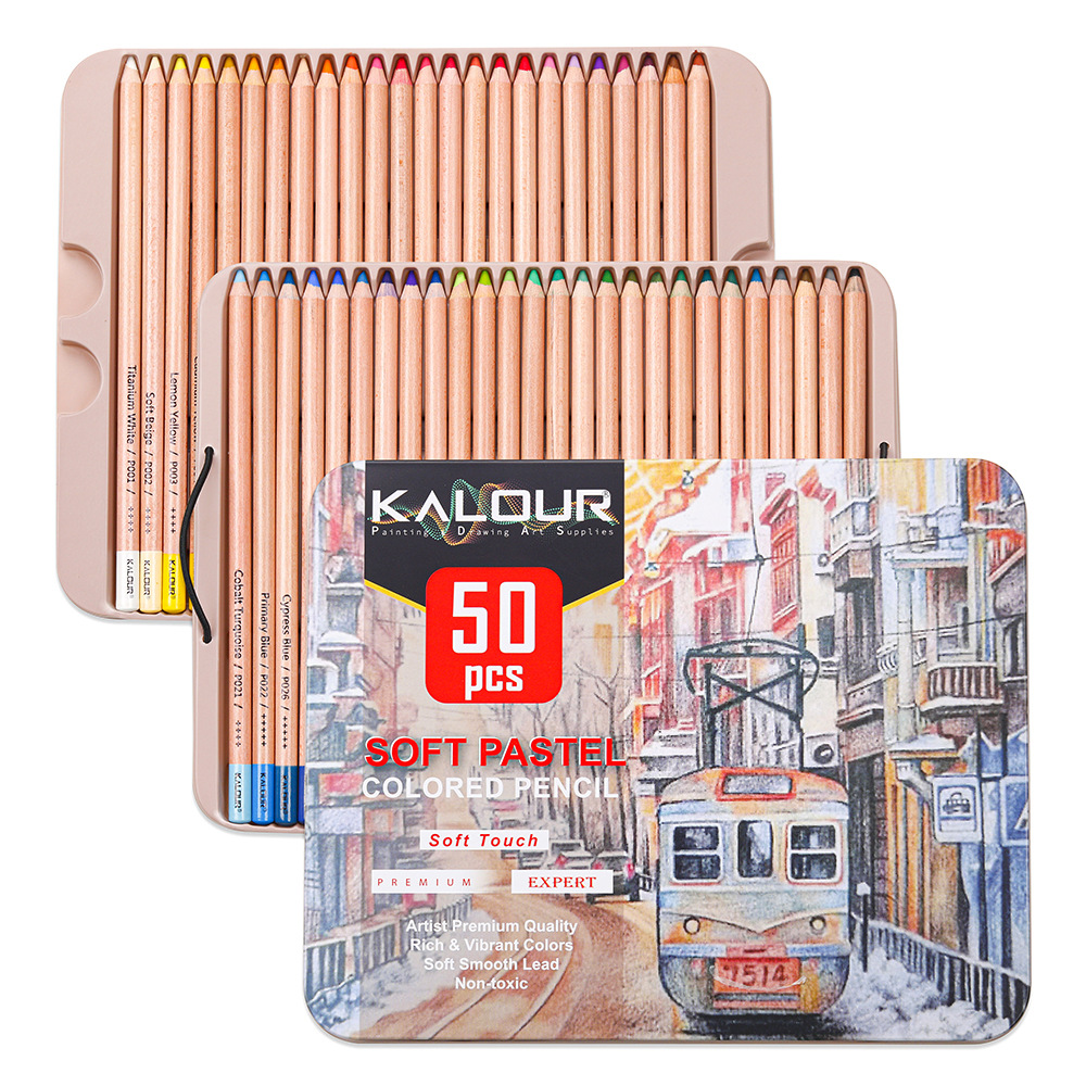 Colored Pencil Professional - KALOUR 50 color luxury iron box