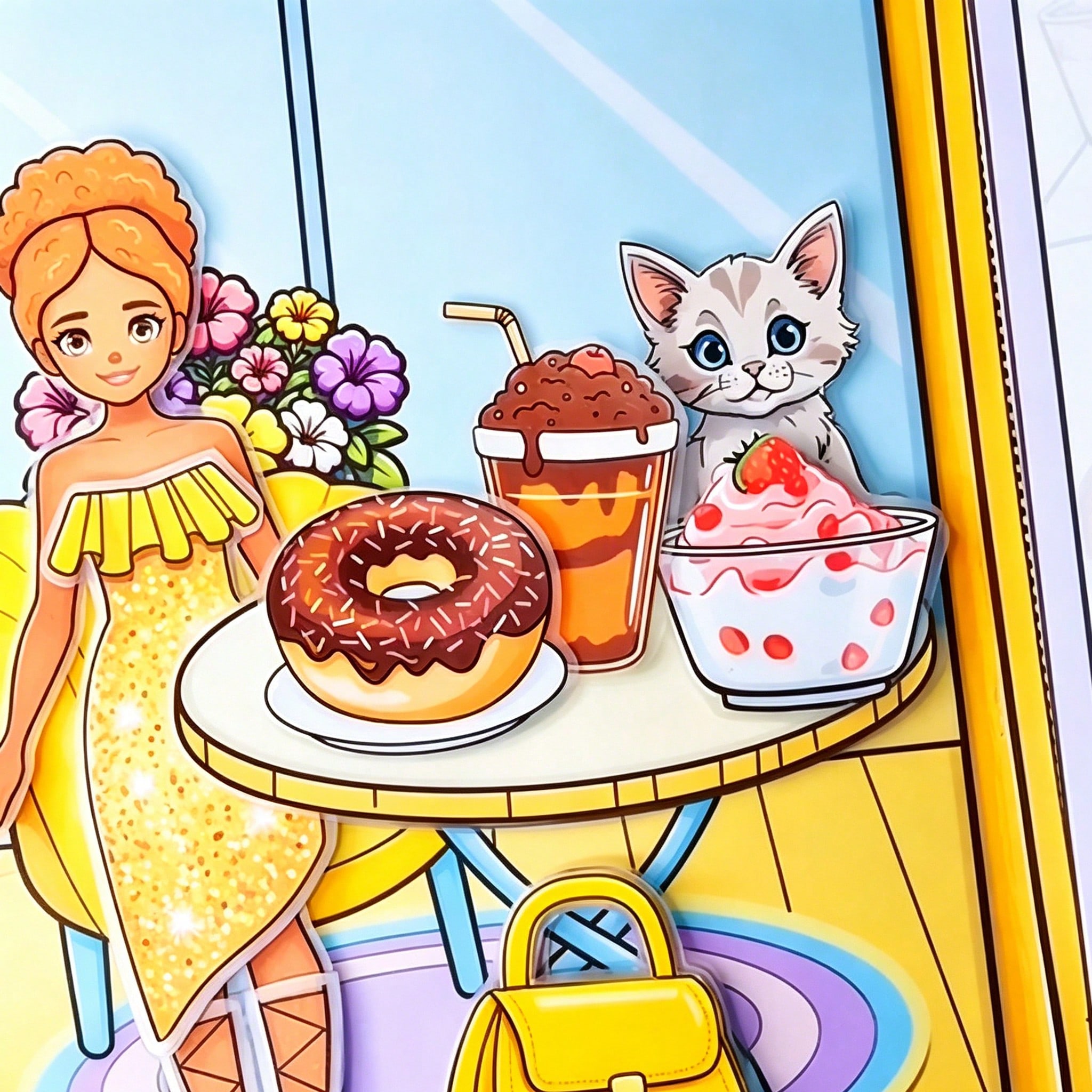Art Craft 3 Year Old - Yellow Dress Girl Tea Party Theme