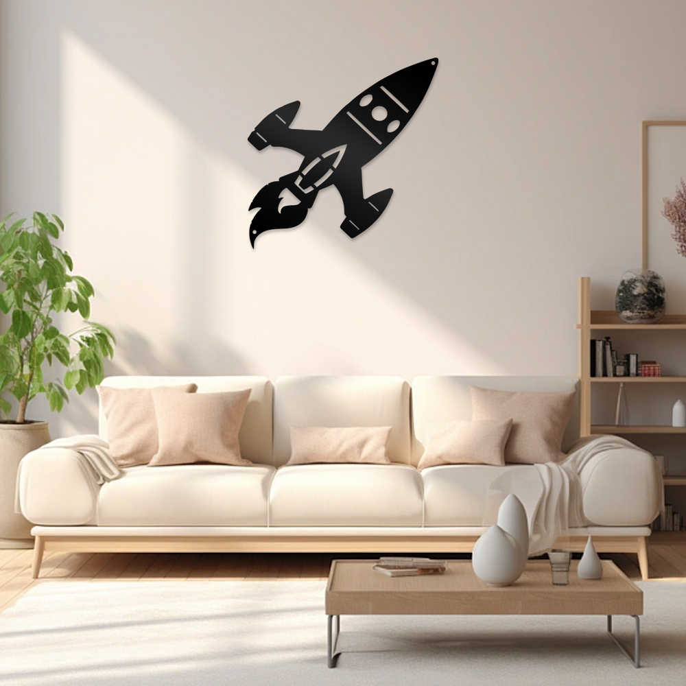 Art And Craft Rocket - 1pc Beauty Space Rocket Wall Metal