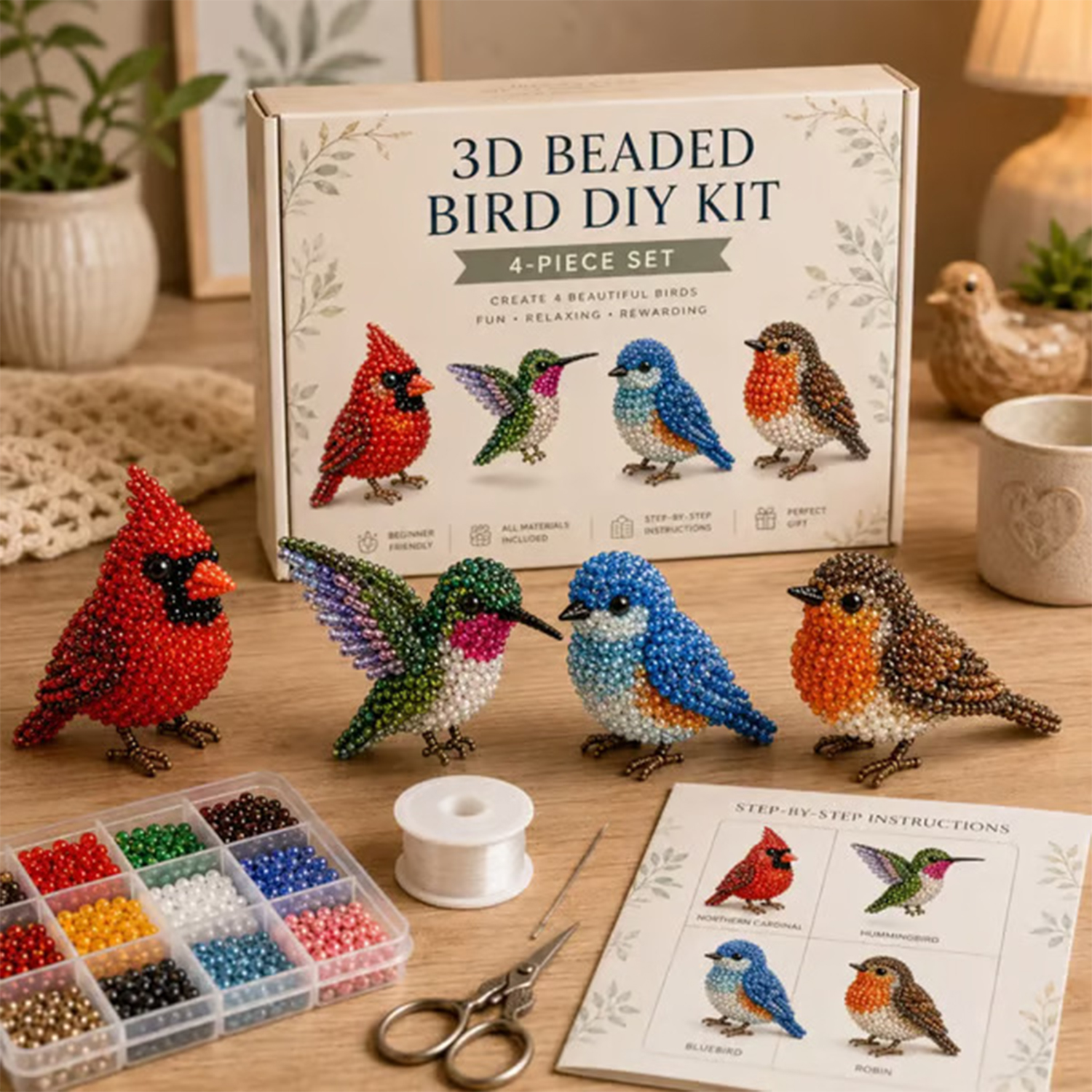 Art Craft For Adults - Mini 3D Beaded Animal Craft Kit