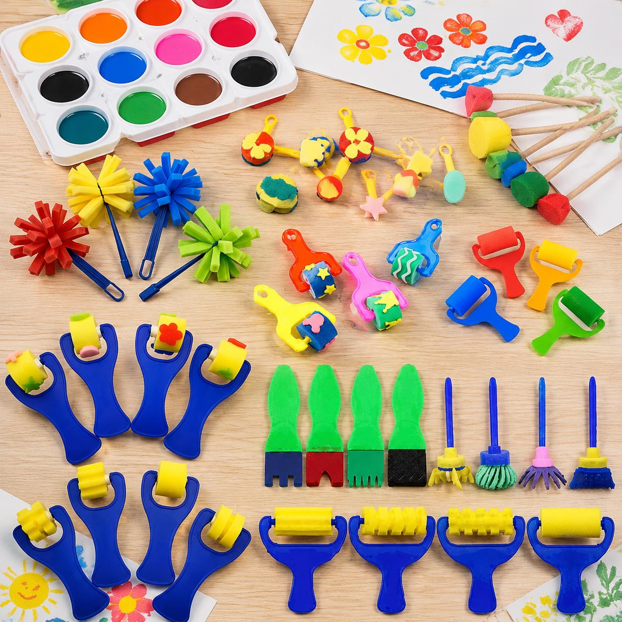 Art And Craft Studio - Bulk Painting Sponge & Brush Bundle
