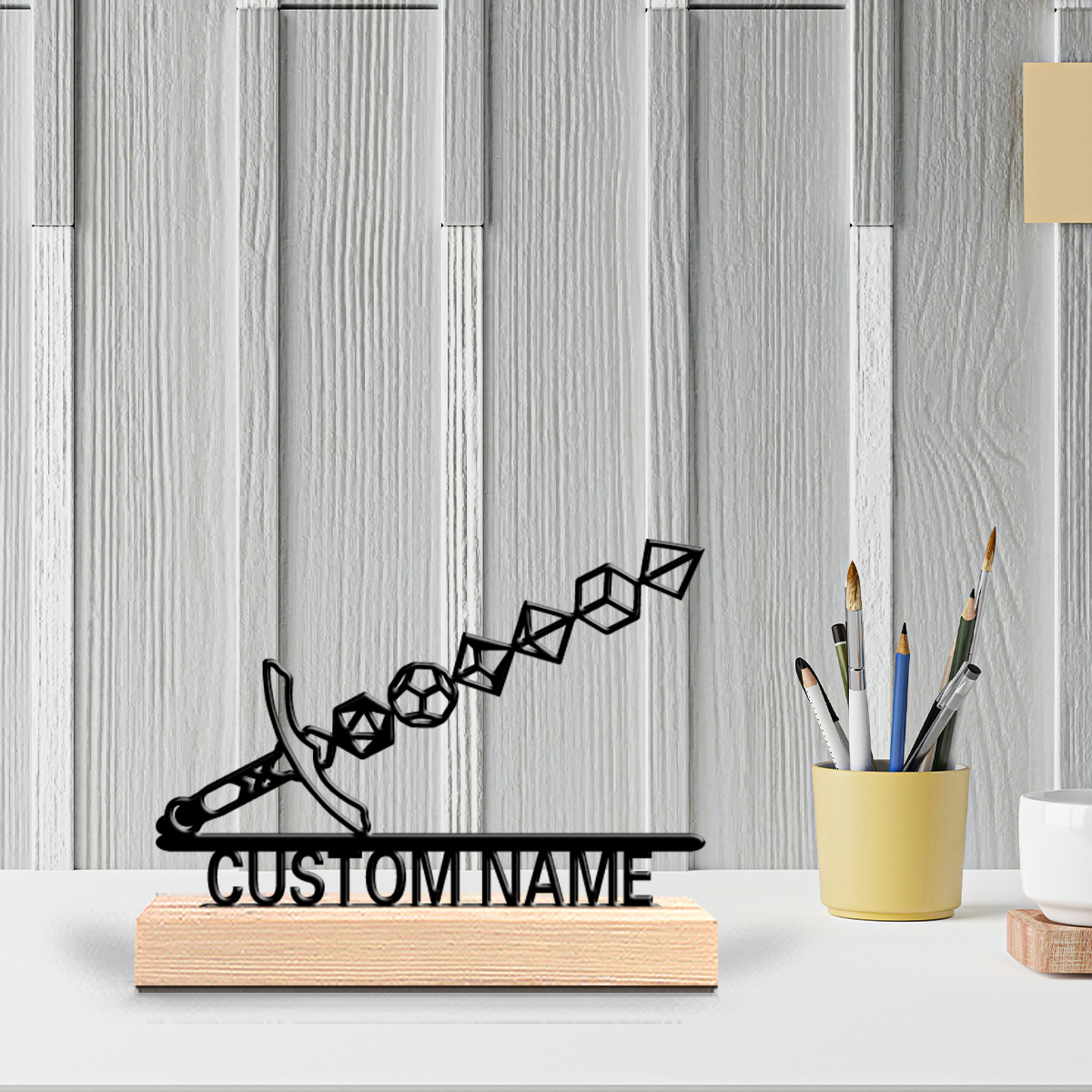 Art Crafting - 1pc Abstract sword Customizable Text Metal