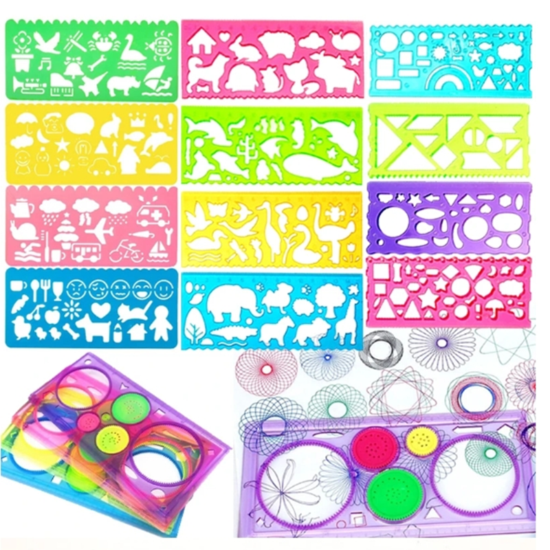 Art Craft Girl - Geometry Spirograph Drawing Stencil Set Painting