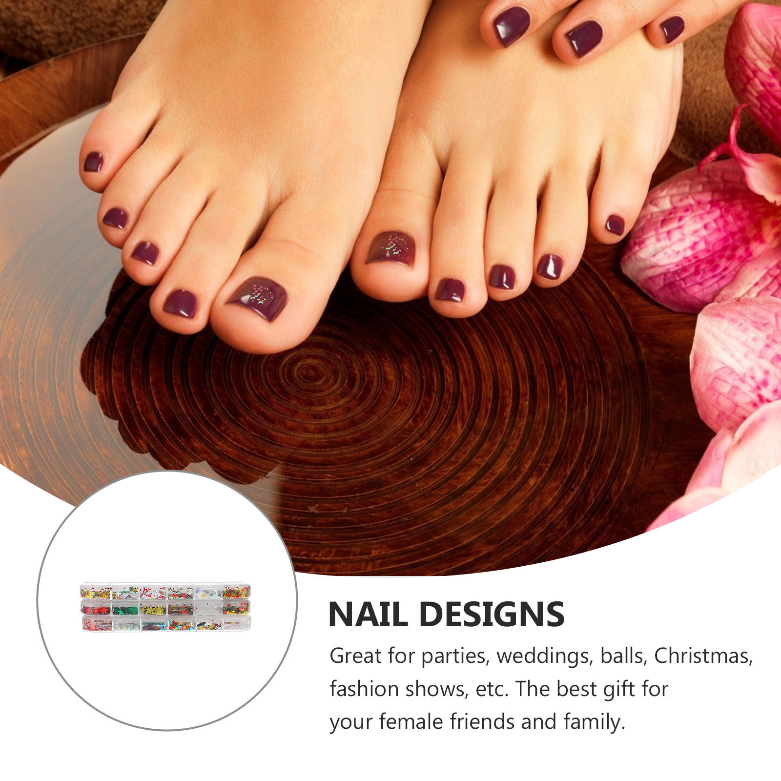 3 Boxes Christmas Nail Glitter - Art Craft Christmas Ideas ulasan dan harga