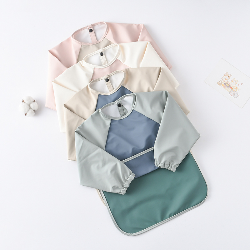 Kids Baby Long Sleeved PU Bibs - Art Craft Girl ulasan dan harga