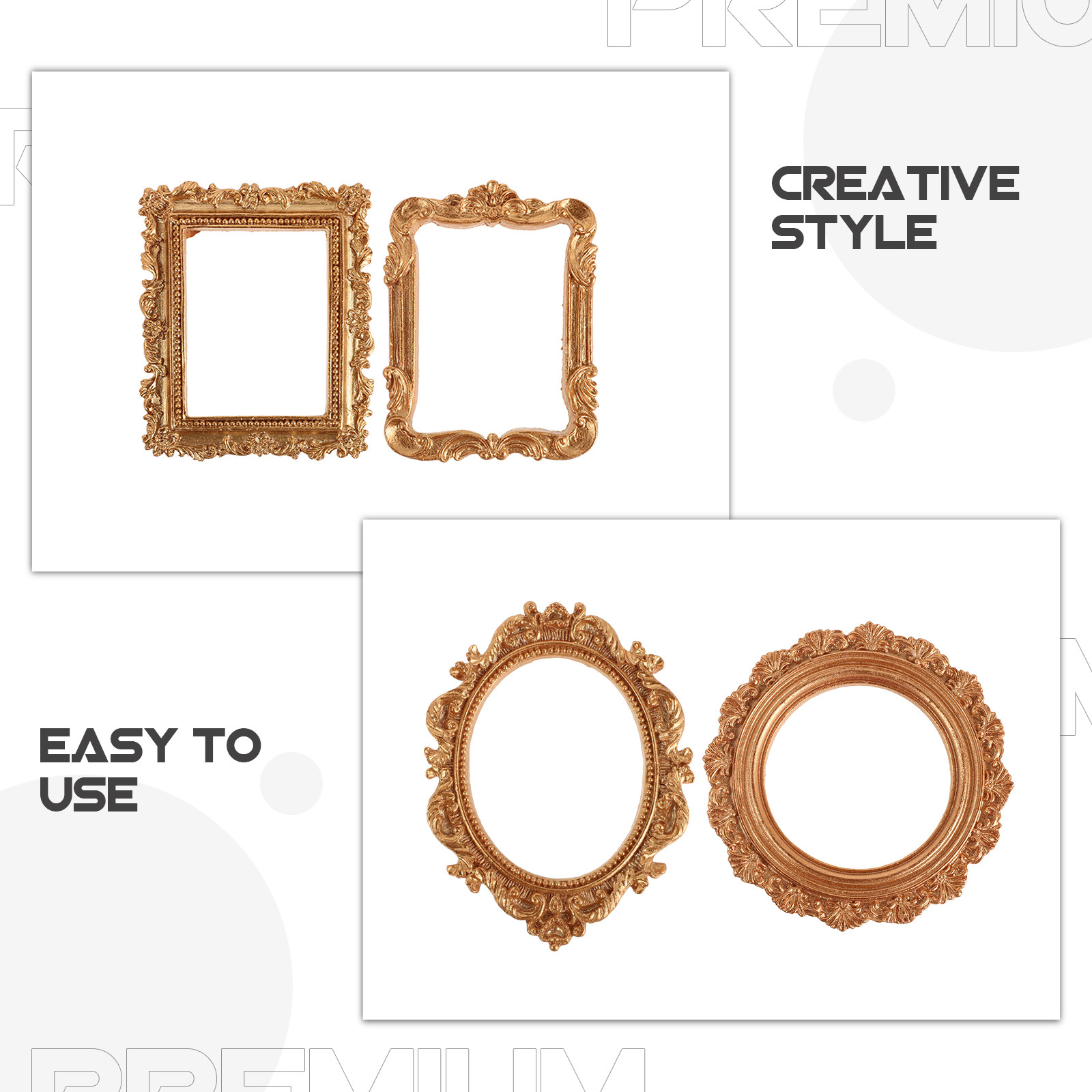4Pcs Vintage Photo Frames Orna - Art Craft Gallery ulasan dan harga