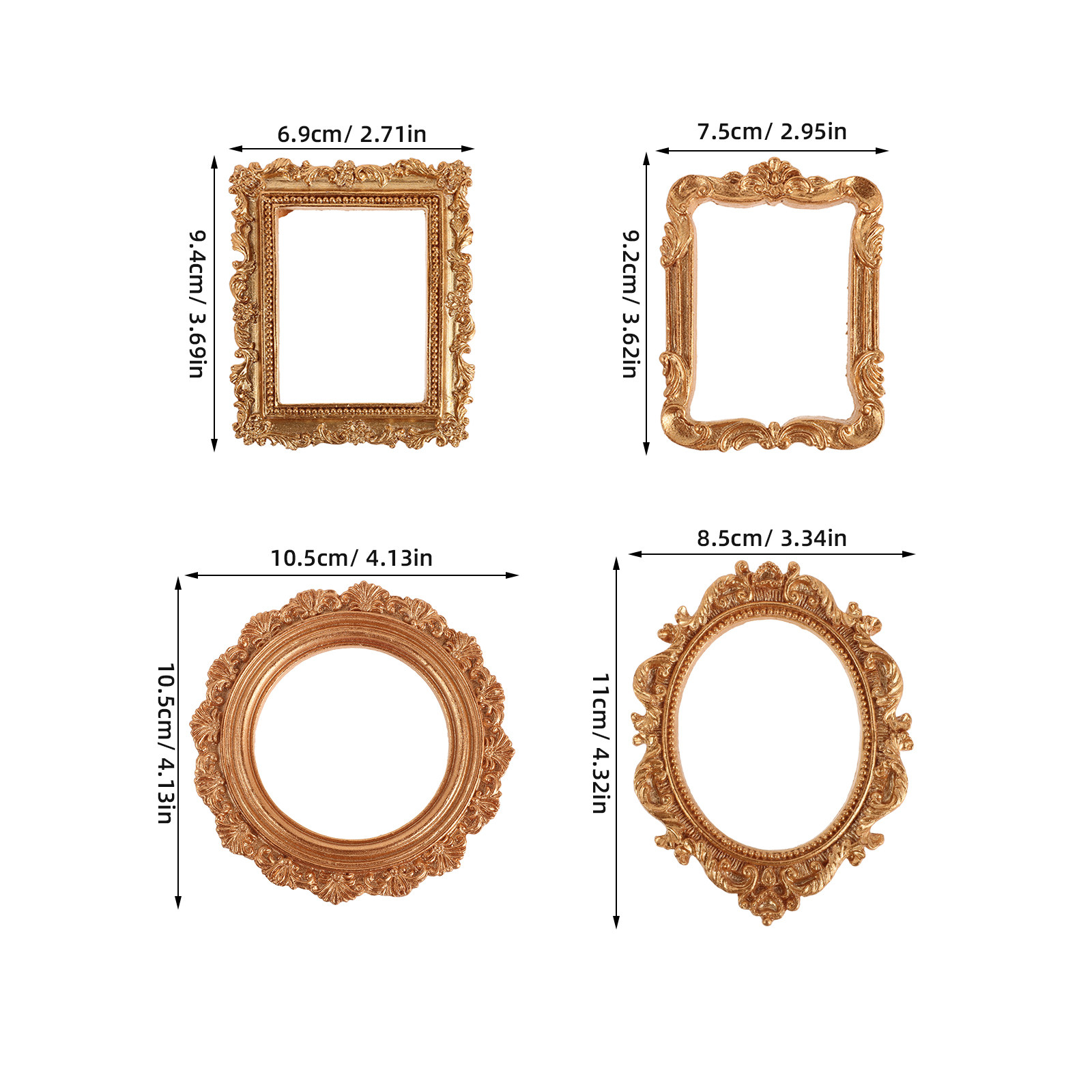 4Pcs Vintage Photo Frames Orna - Art Craft Gallery ulasan dan harga