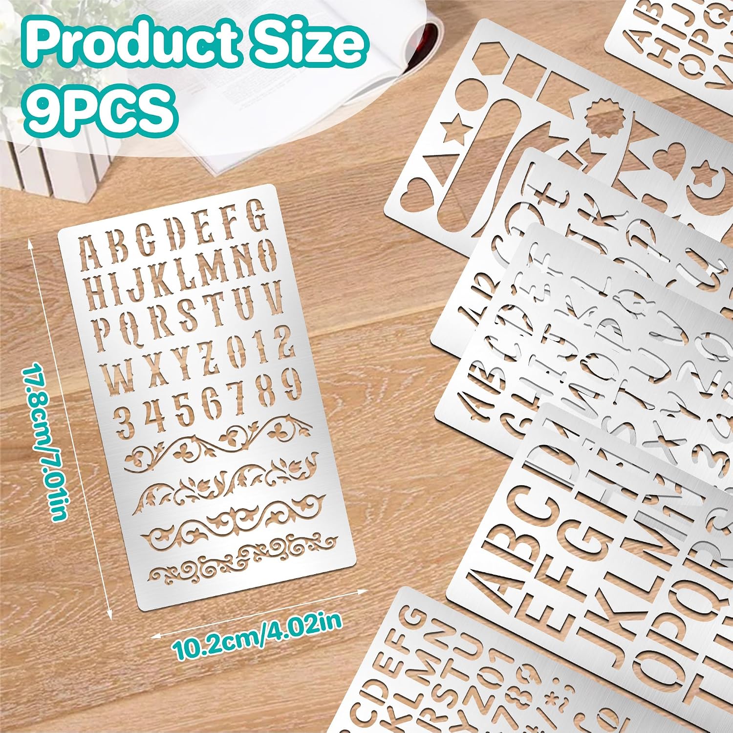 9Pcs Metal Letter Number Stenc - Art Craft Number ulasan dan harga
