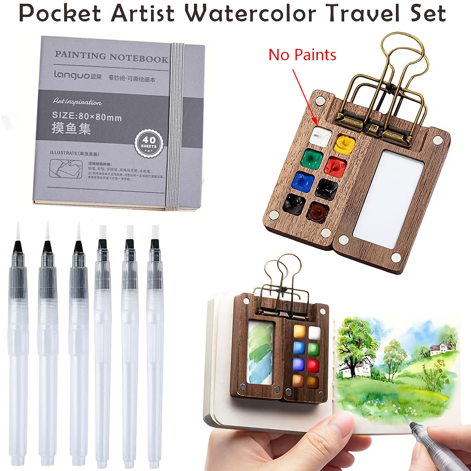 Portable Watercolor Set Travel - Watercolor Brush Pen ulasan dan harga