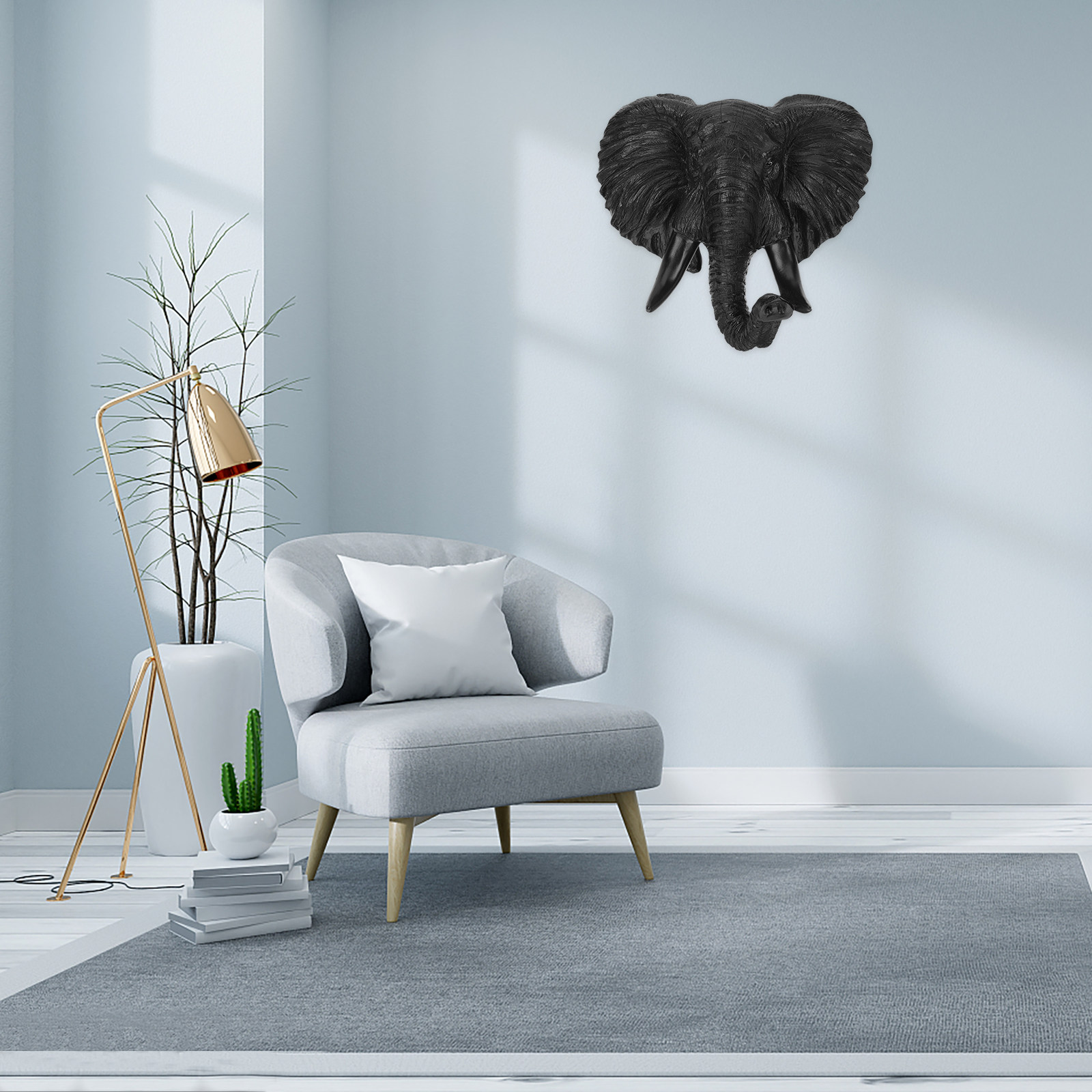 Lifelike Elephant Head Wall Ar - Art Craft Gallery ulasan dan harga