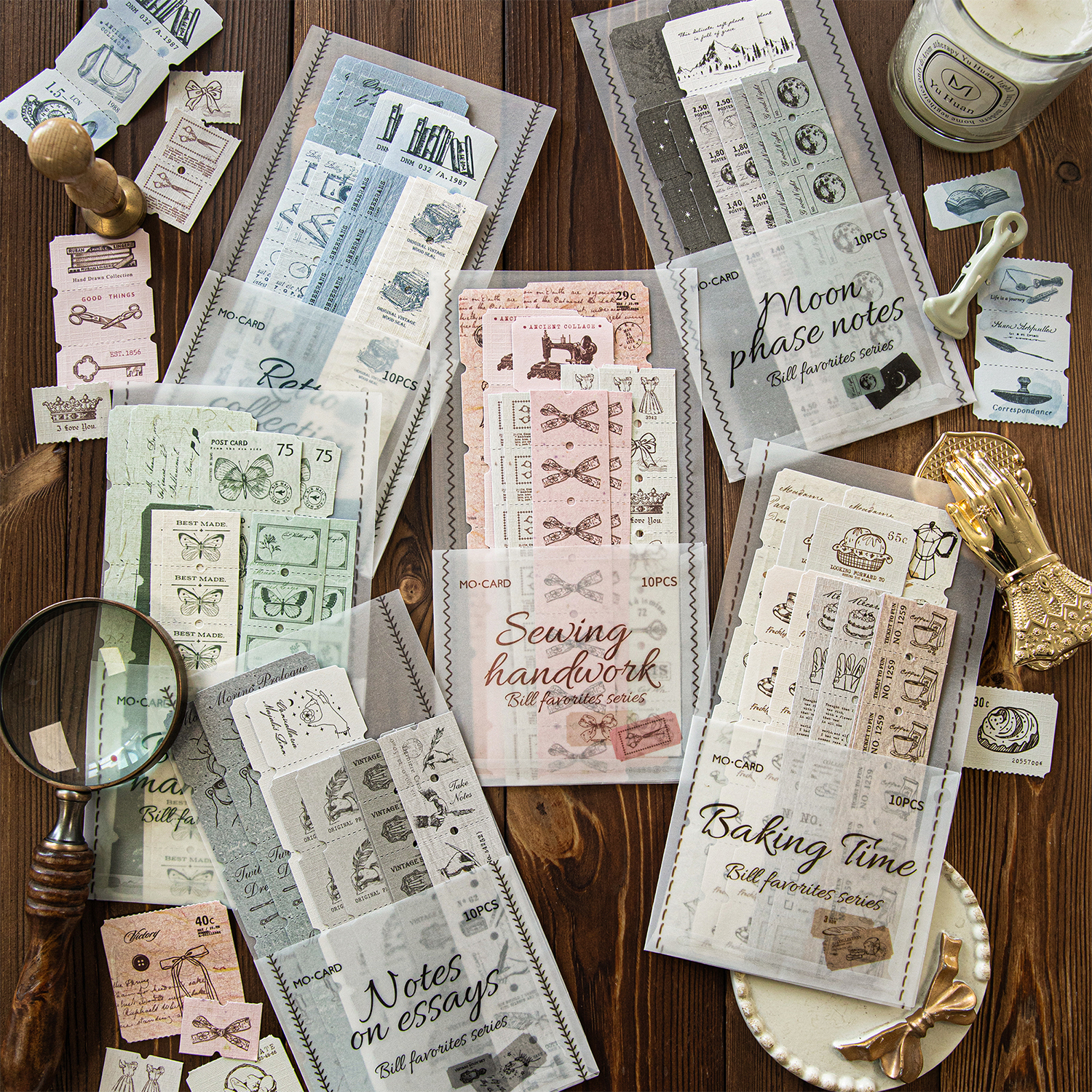 10pcs Retro Label Strip Sticke - Art Craft 3 Year Old ulasan dan harga