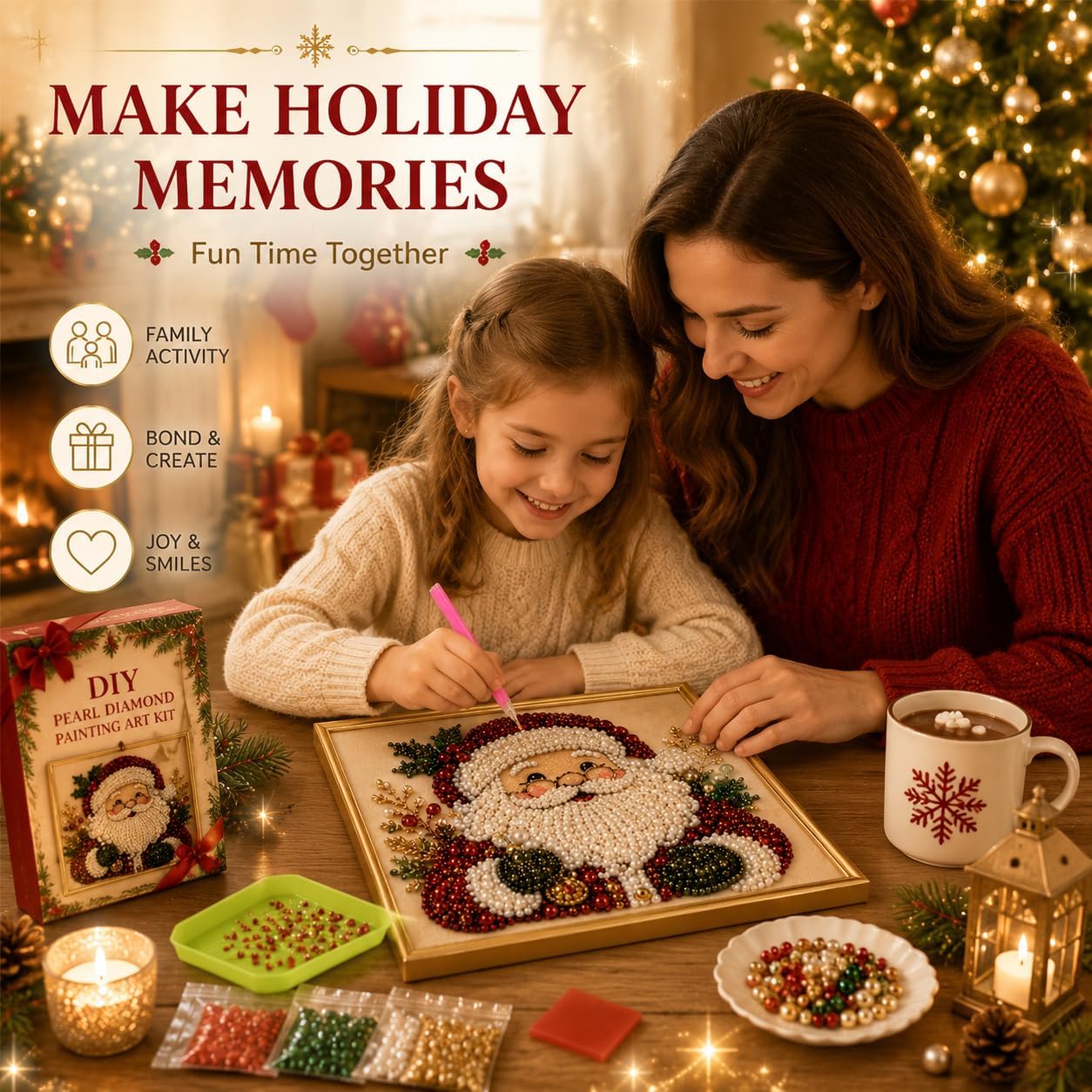 DIY Christmas Pearl Diamond Pa - Art Craft For Adults ulasan dan harga
