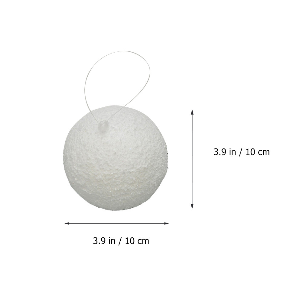 6Pcs White Xmas Ball Solid Den - Art Craft School ulasan dan harga