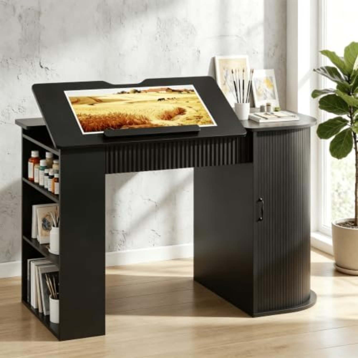 Drafting Table with Storage Ca - Art Crafting ulasan dan harga
