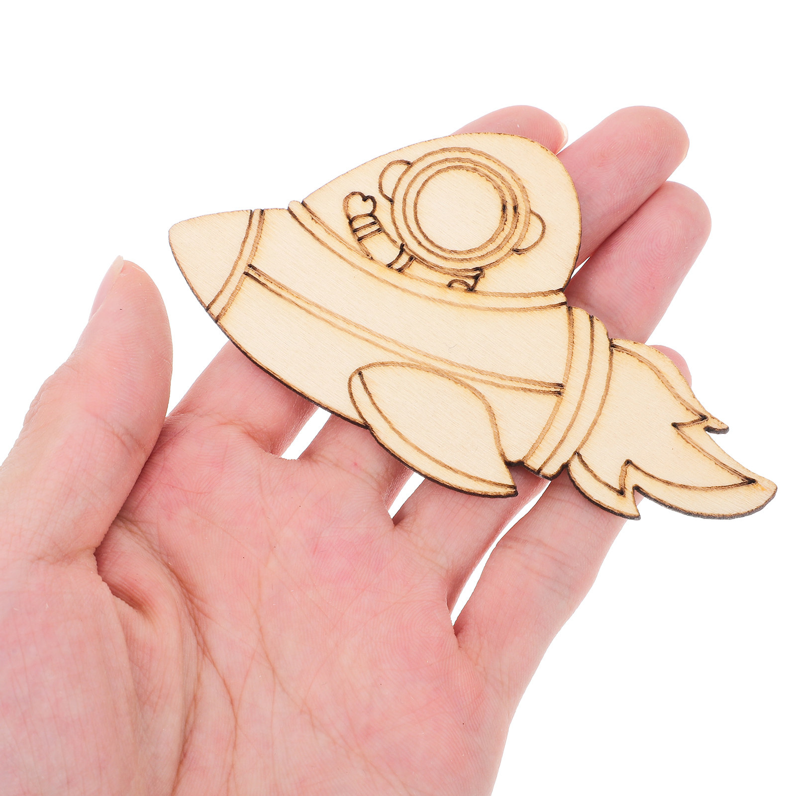 24Pcs Wooden Astronaut Rocket  - Art And Craft Rocket ulasan dan harga