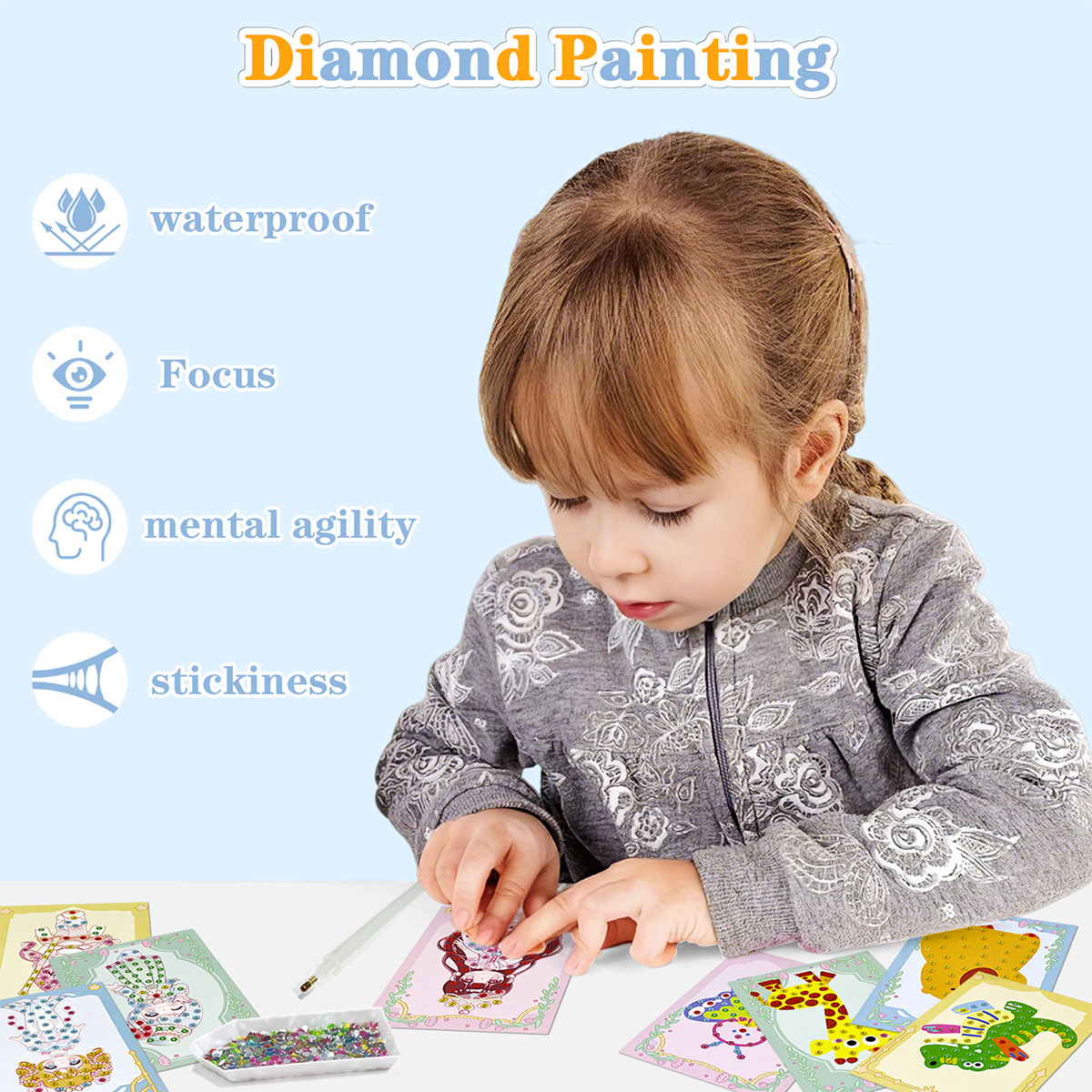 16 Pcs Gem Kit DIY Arts Crafts - Art Craft Number ulasan dan harga