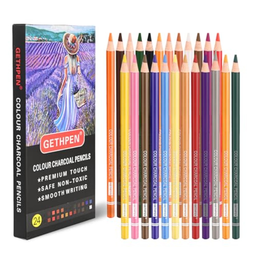 Colored Charcoal Pencils Drawi - Chalk Pastel Set ulasan dan harga