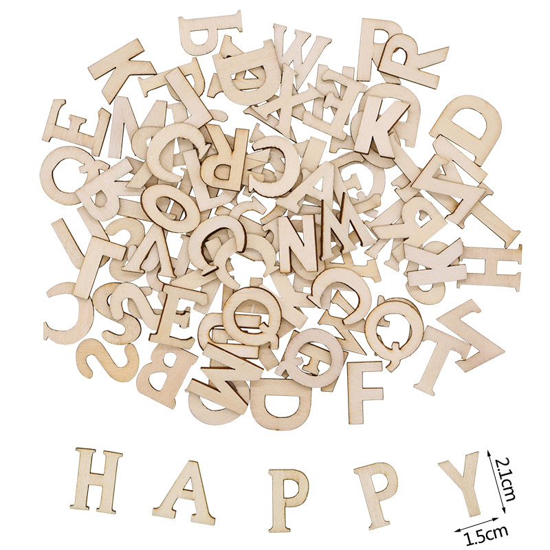 100pcs Wood English Alphabet D - Art Craft Number ulasan dan harga