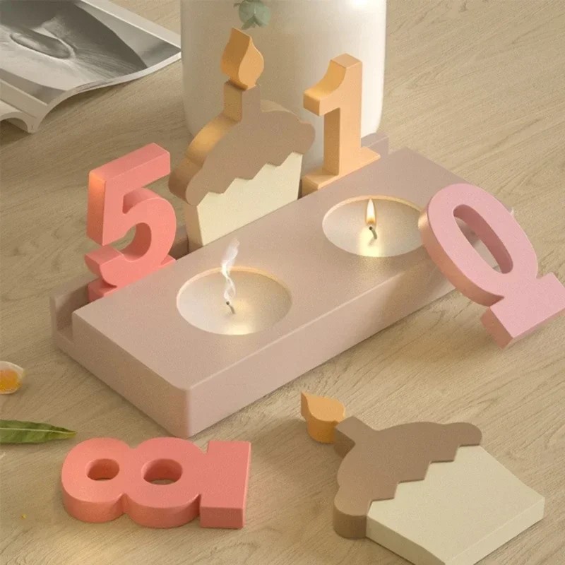 2pc Birthday Cake Silicones Mo - Art Craft Number ulasan dan harga