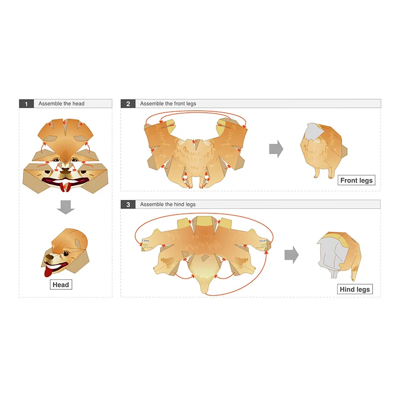 Pomeranian Dog Folding Origami - Art And Craft Nature ulasan dan harga