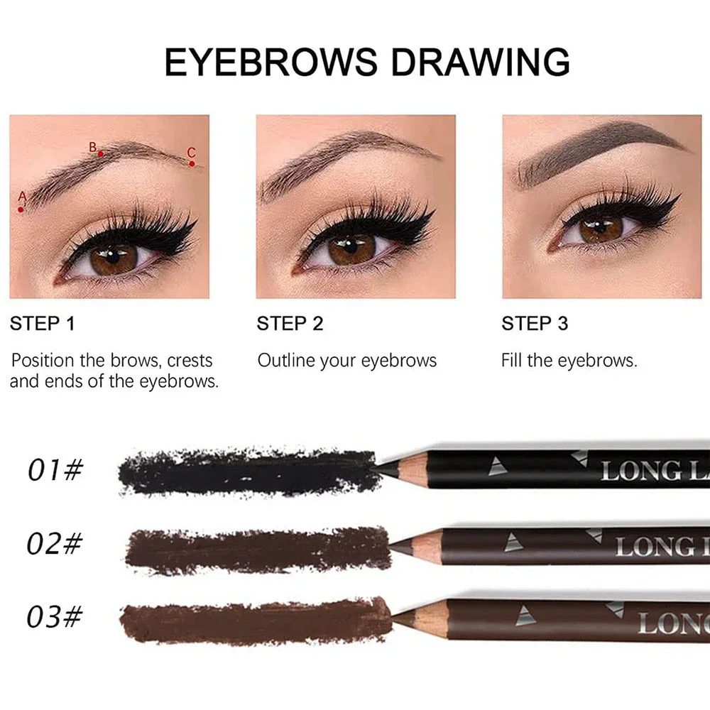 6/12Pcs Eye Brow Pencil Waterp - Colored Pencil Professional ulasan dan harga