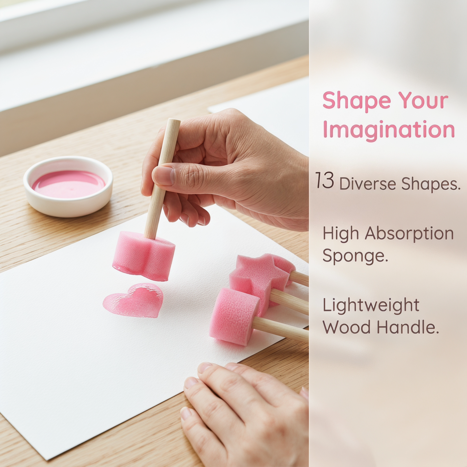 22Pcs Pink Sponge Stamp Brushe - Art And Craft Studio ulasan dan harga